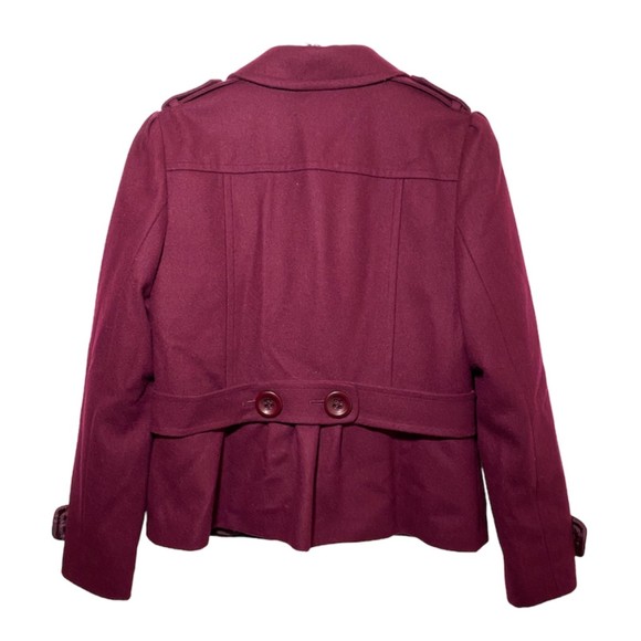 Halogen Women’s Burgundy Double Breasted Wool Blend Jacket Size M - Picture 2 of 9